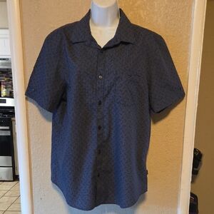 Calvin Klein Navy Patterned Short Sleeve Shirt